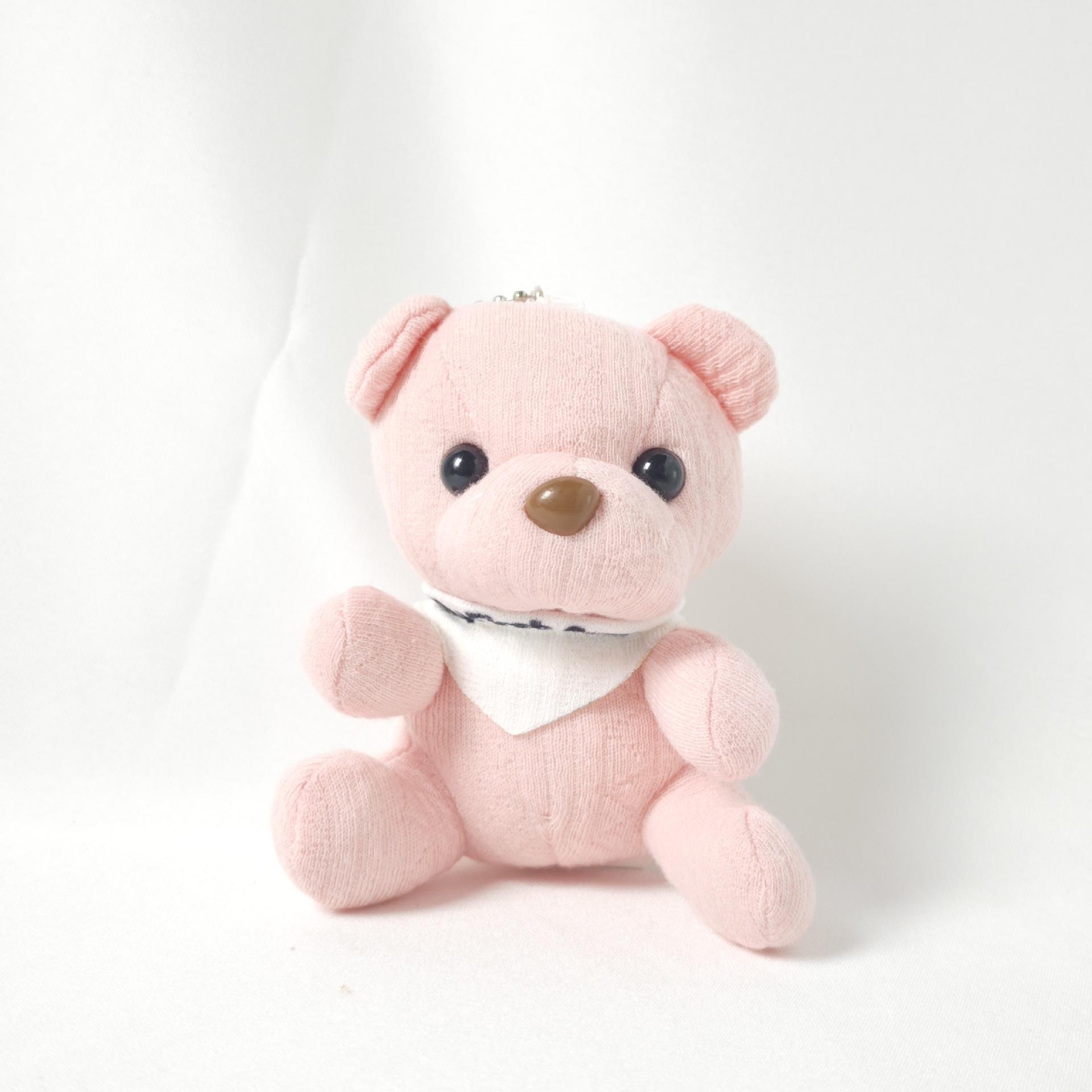 

Bear Doll Small Plush Doll, Keychain Sitting Bear Doll Pendant Doll 10cm рожевий