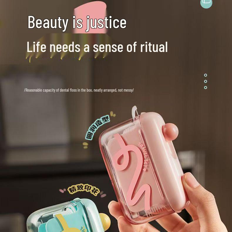 Portable Disposable Floss & Toothpick Pop-Up Case for Ultra-Fine Teeth Cleaning