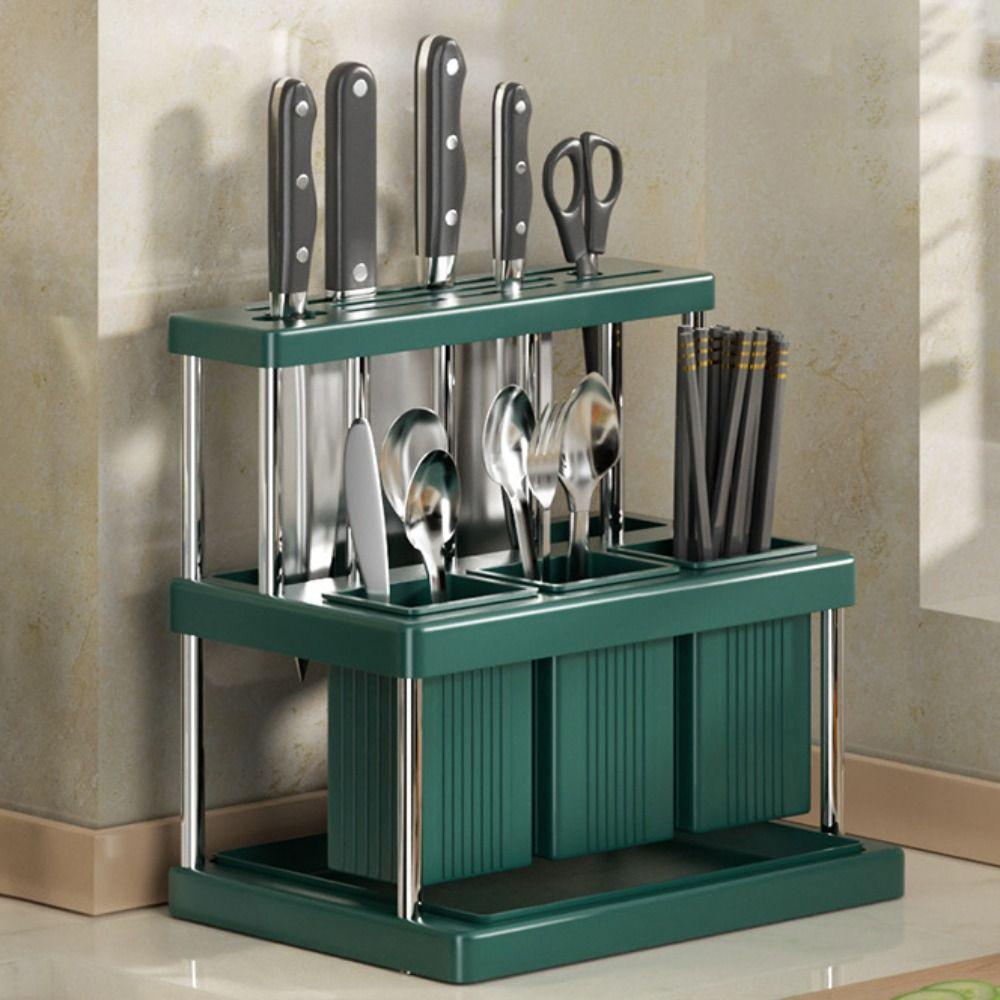 Space Saving Kitchen Cutlery Holder Chopstick Storage Rack  Countertop