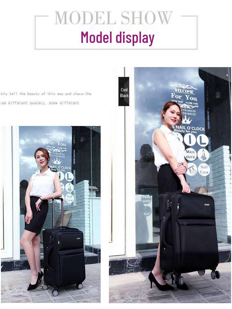 Large Capacity Oxford Cloth Trolley: 20-30 inch Suitcase with Universal Wheels and Password Lock for Men and Women, Ideal for Business Travel.