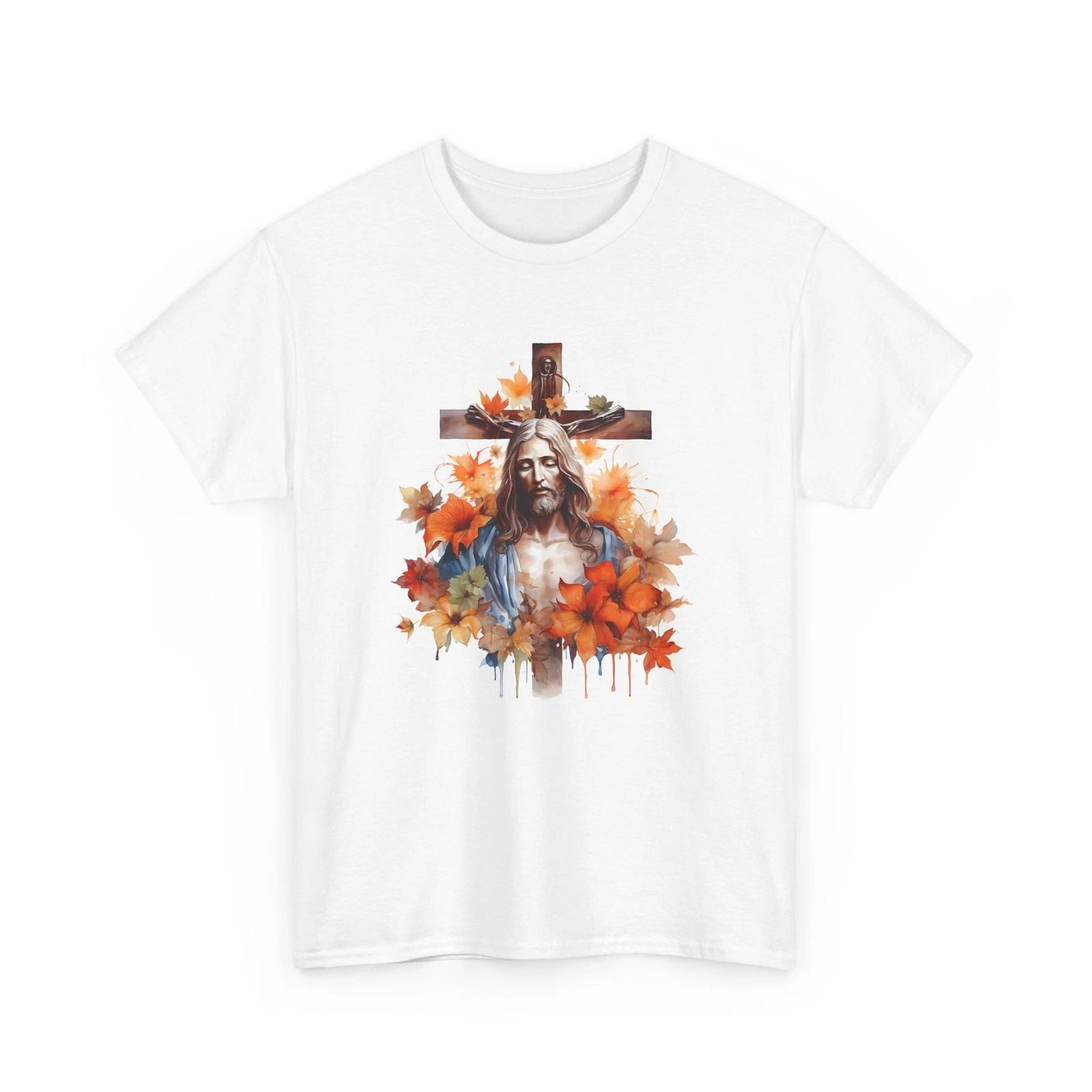 

Fall Aesthetic T-Shirt | Autumn Leaves Pumpkin | Fall For Jesus Christ Retro tee 4XL