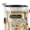 Regalo per Barbiere Professionale Tazza Personalizzata per Parrucchiere Ceramica 330ml Tazza da Caffè per Parrucchiere con Tono Oro Strumenti da Salone Elegante per Donne Uomini Compleanno