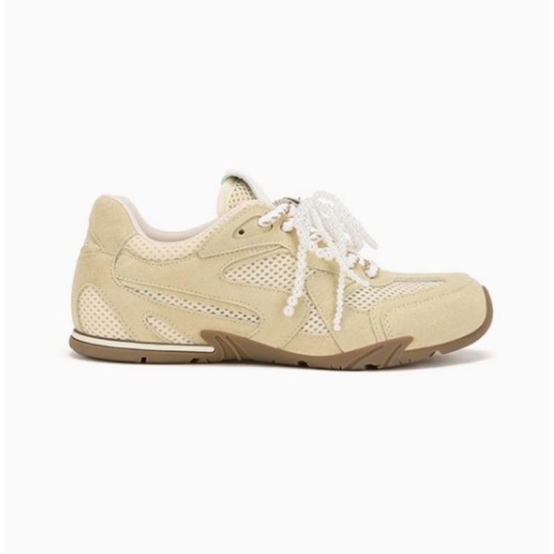 Cowhide Version Sweet Sister Leather Pearl Mandarin Duck Mesh Breathable Inner Height Increase Casual Shoes Women