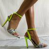Women 'S Sexy Sandals Colorblock Pointed Toe Open Toe Zebra Pattern 11 .5cm Stiletto High Heels Sandalias Wedding Shoes Size 35 ~42