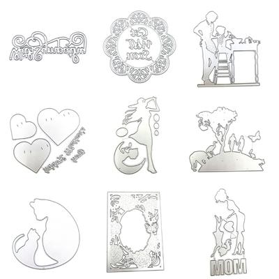 Muttertag Stanzformen Schneidschablonen Vatertag Metall Stanzformen für DIY Kartenherstellung Album Papier Buchstaben Dekorationen