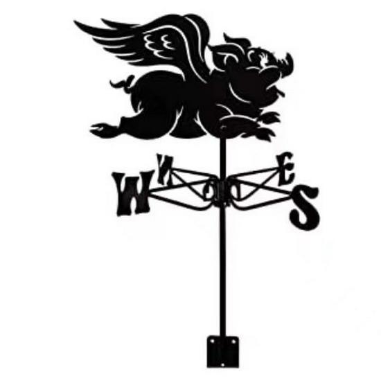 Wetterfahnen-Ornament aus Edelstahl für den Außenhof