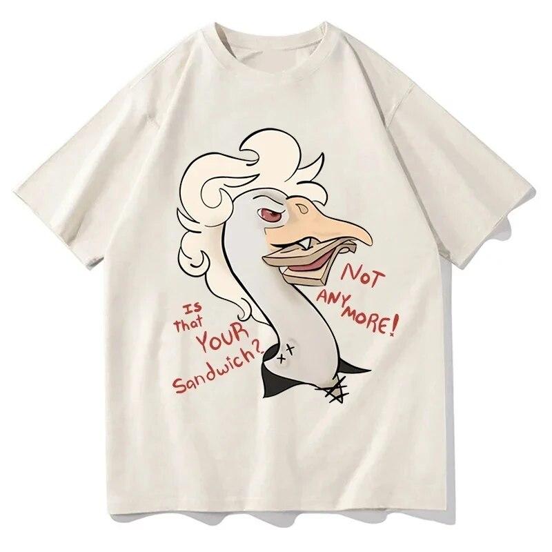 Letní trička s krátkým rukávem Funny Kawaii Streetwear Gym Tričko s krátkým rukávem Husí Astarion Graphic TRIKS Žena Y2k Top Trička