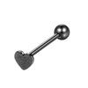 European/American Stainless Steel 14G Frosted Love Tongue Ring Set - New Body Piercing Jewelry