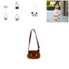 Delightful Kids Mini Plush Shoulder Bag In White Brown Beige Orange And Gray