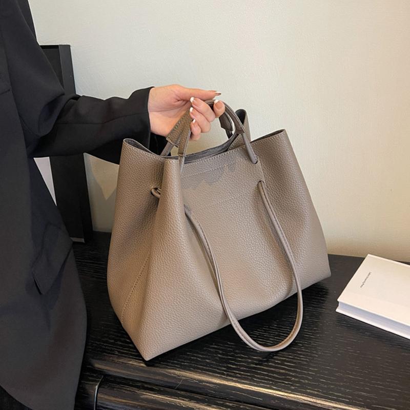 Yogodlns Vysoce kvalitní velkokapacitní taška typu bucket pro ženu, nová módní texturovaná ruční taška přes rameno pro každodenní nošení do práce a z práce, podpažní taška tote