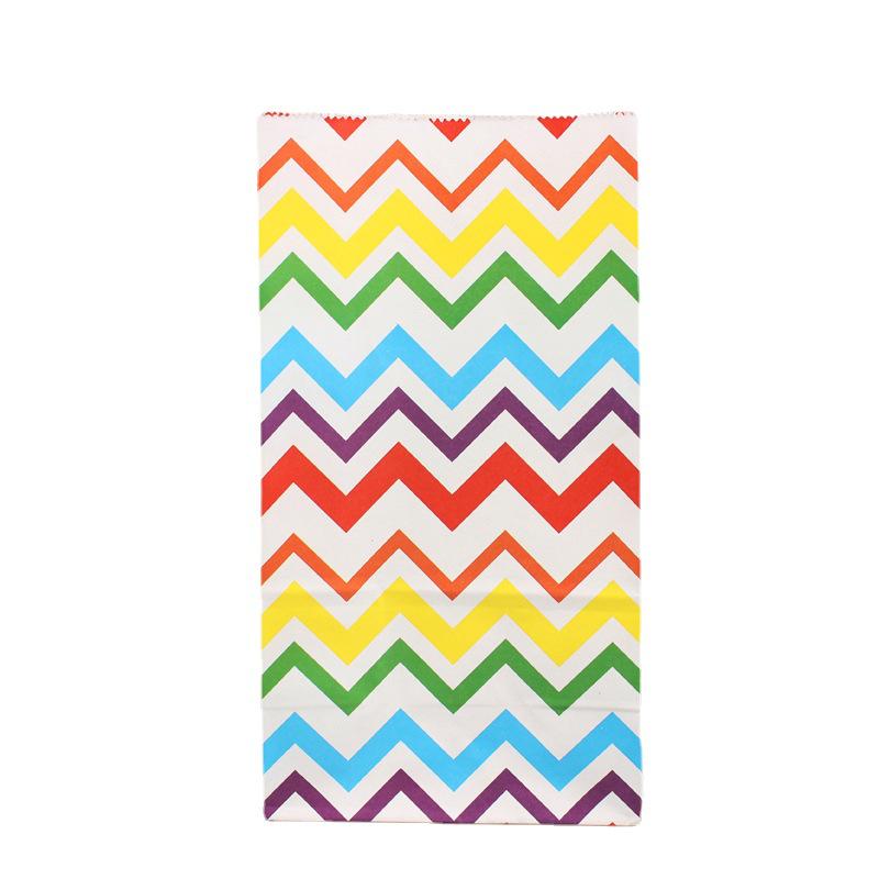 Colorful Striped and Polka Dot Party Candy Paper Bag