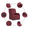 Electric Recliner Chair Burgundy Fabric