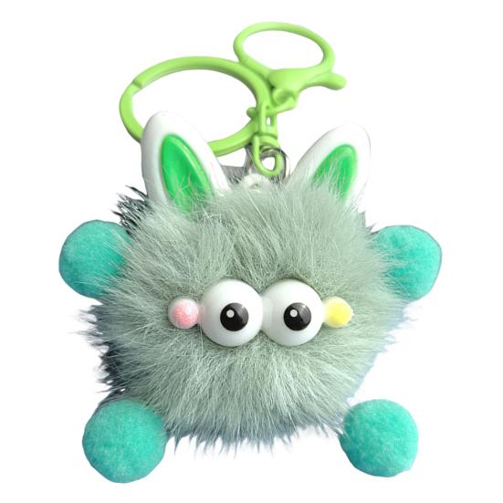 Cute Plush Fur Ball Keychain Unique Briquette Pendant Novelty Fluffy Keys Bag Charm Trendy Bag Accessory