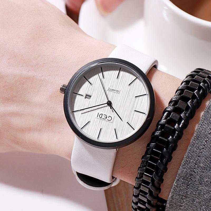 Men'S Belt Watch Fashion Single Calendar Quartz Waterproof Watch Personalized Simple Men'S Watch