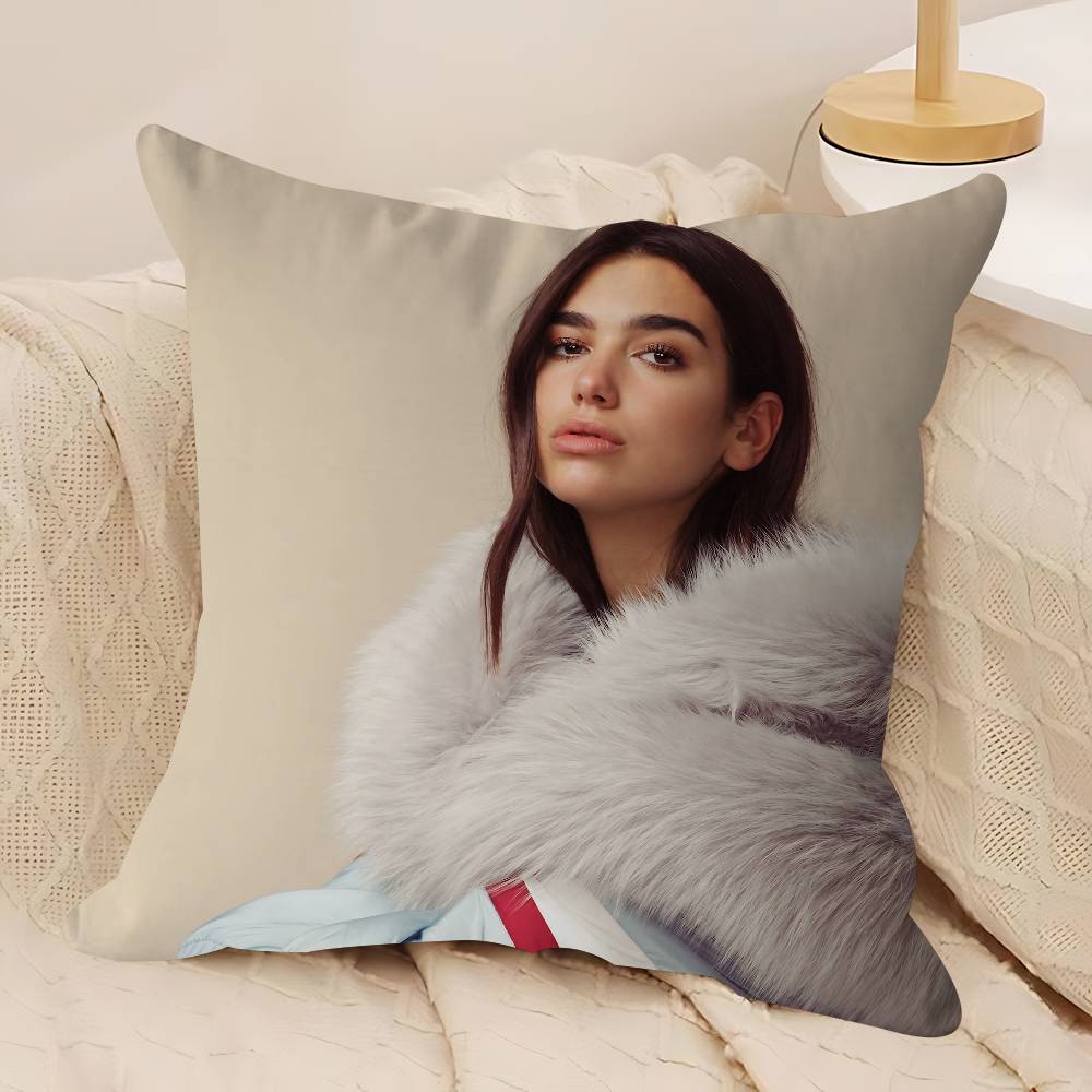 D-Dua Lipa Pillow Case Removable Washable Cushion Cover – All-Season Soft Linen