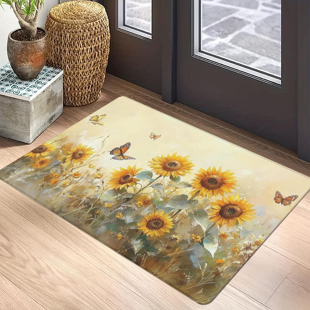 

Sunflower Floral Doormat Welcome Mat Door Mat Entrance Kitchen Mats For Floor Carpet For Bathroom Floor Mat Home Decoration 40x60cm