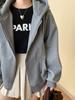 Sinnanxingshan Double Zipper Thick Velvet Hooded Sweater Jacket SN4723