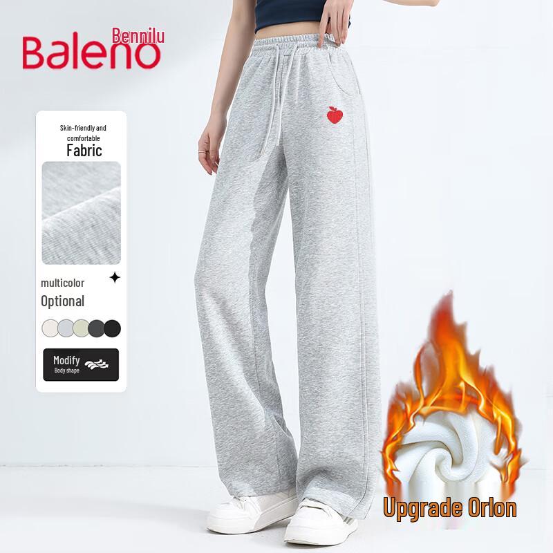 

Baleno Women s Winter Warm Plush Spliced Straight-Leg Pants S
