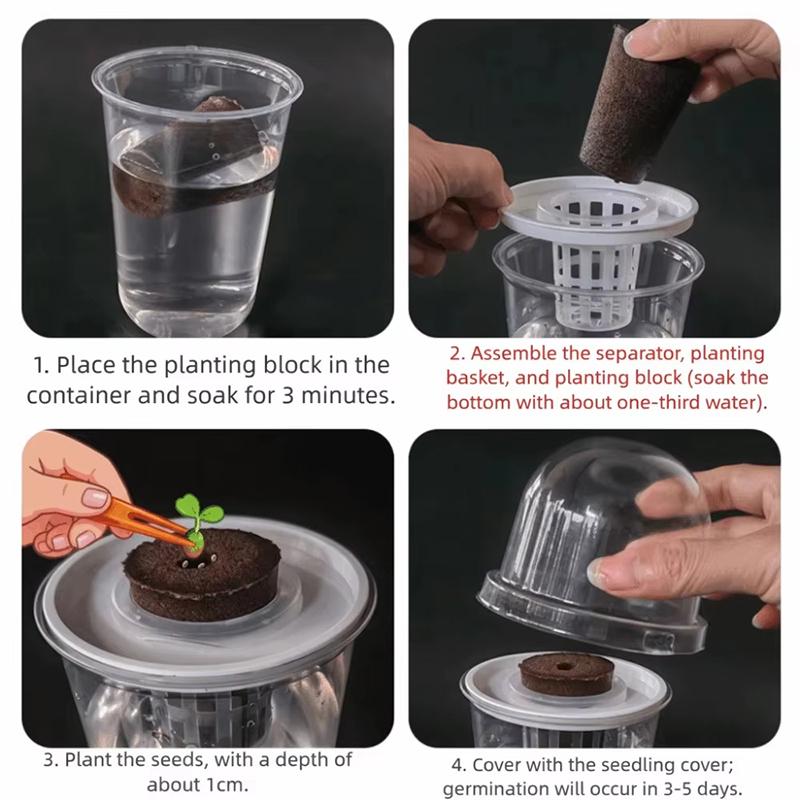 1/3Sets Plastic Material Hydroponic Seed Planter Pots Reusable Seedling Baskets Transparent Root View Cups Succulents Growing