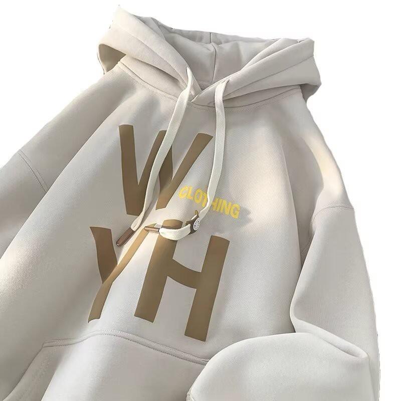 Mens Hooded Fleece Lined Oversized Graphic Sweatshirt Casual Loose Fit Winter Pullover Students