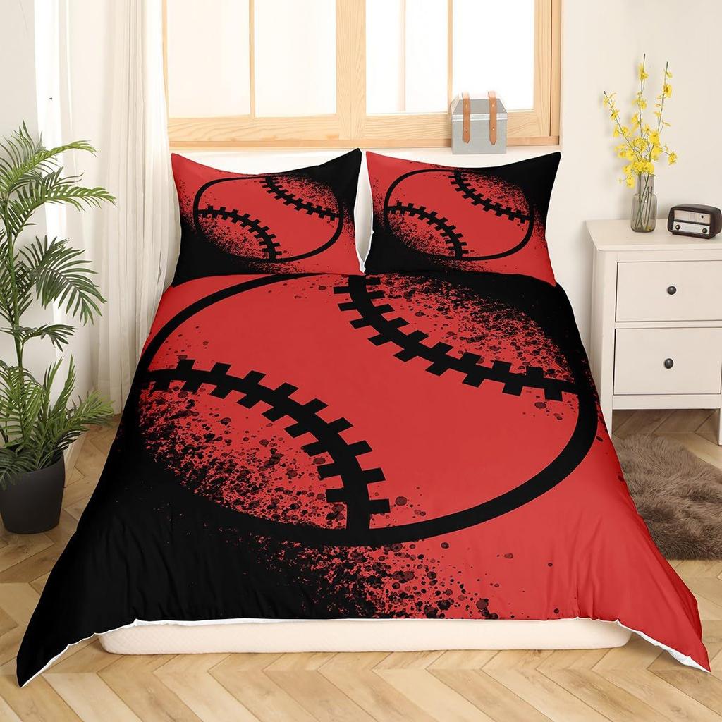 Baseball Bedding Kit Three-Piece Quilt Cover Geometric Honeycomb Digital Printing Home Textiles