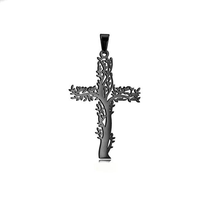 Buy Stainless Steel Catholic Jesus Cross Pendant Tree Of Life