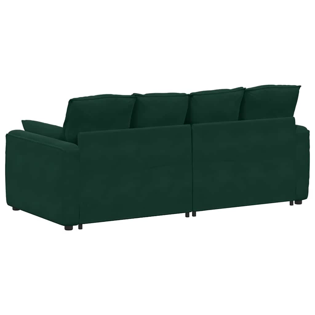 Modular Sofa with Cushions Dark Green