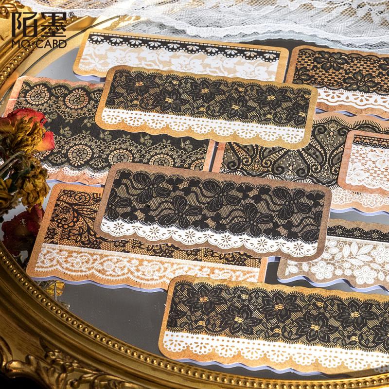 20 Sheets Irregular Lace Decorative Material Paper Vintage Scrapbooking Junk Journal DIY Craft Background Paper