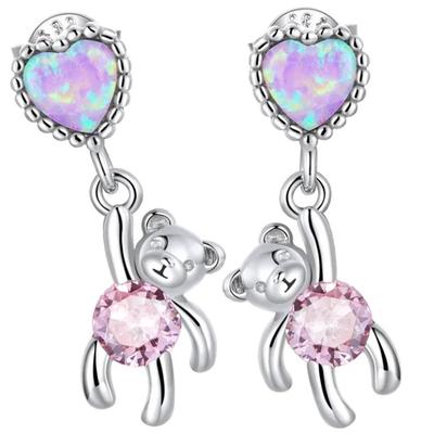 Silver Earrings Earrings For A Girl Teddy Bear Silver 925 Earrings Trusky