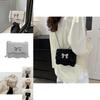 Trendy Black Blue Pink White Pu Small Square Handbag With Chic Chain Strap Design