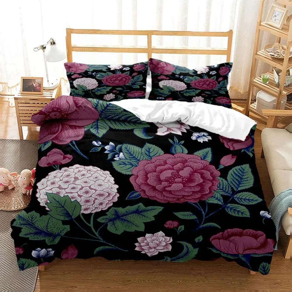 Blumen Digitaldruck Bequeme Bettdecke Bettbezug Kissenbezug Bettwäsche Set Kinderzimmer Dekoration Heimtextilien