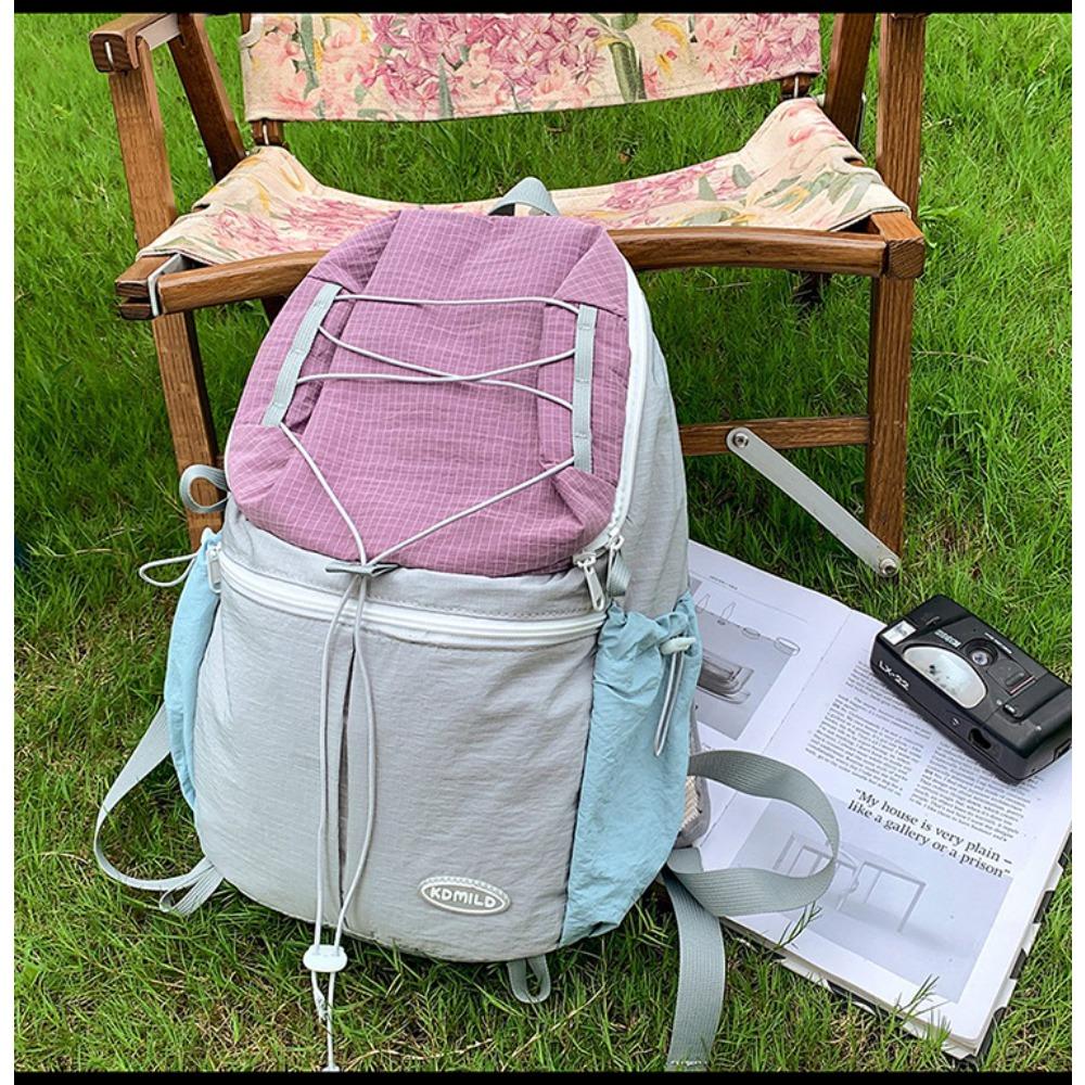 

Backpack Korean version of anti-splashing splicing contrasting leisure backpack outdoor travel large-capacity leisure versatile mountaineering bag
