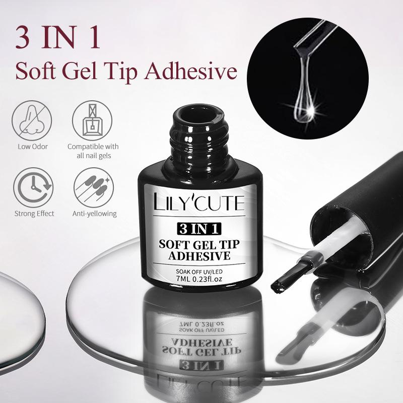 3 In 1 Nail Patch Glue, Reinforcement Glue, Sealing Layer Sticky Diamond Glue To Build Primer Nail Patch