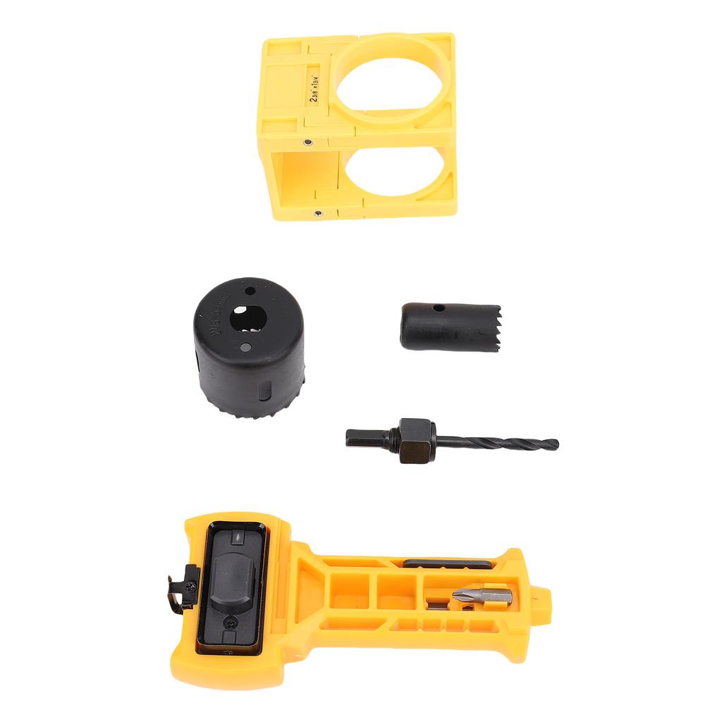 Door Latch Door Lock Installation Kit Hole Saw Mortiser Tool Yellow for 1 3 8in 1 3 4in Thick Doors