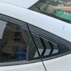 Carbon Fiber Rear Triangle Window Louver Sunroof Trim for Modern Rena 3-Box Car - Bright Black