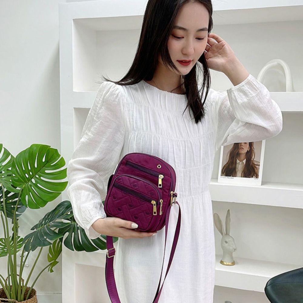 Five-layer Shoulder Bag Four-layer Small Phone Bag Vintage Zipper Crossbody Bag  Girls