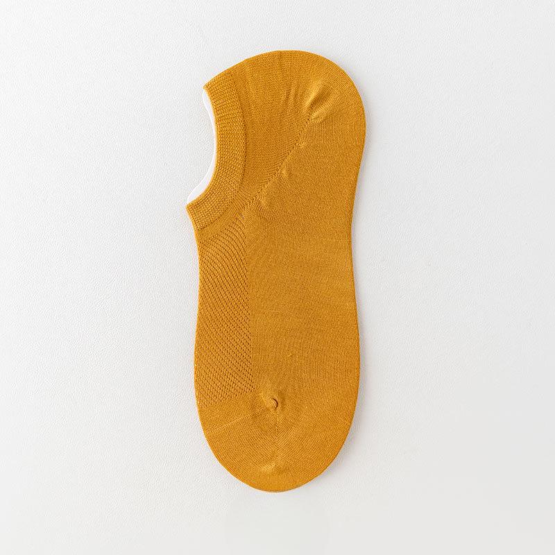 

Мужские летние короткие носки, тонкий чистый хлопок, антибактериальные, дезодорирующие, сетчатые дышащие, влагоотводящие, не линяющие и невидимые носки-лодочки 1 pair имбирный