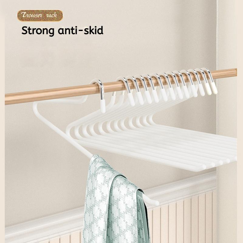 10PCS Goose Type Dip Plastic Pants Rack Wardrobe Dormitory Telescopic Z Type WOMEN'S Clothes Rack Multi Layer Storage Pants Rack