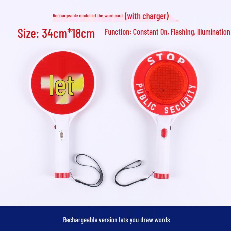 Rechargeable LED Traffic Baton with Emergency Whistle and Flashing Strobe