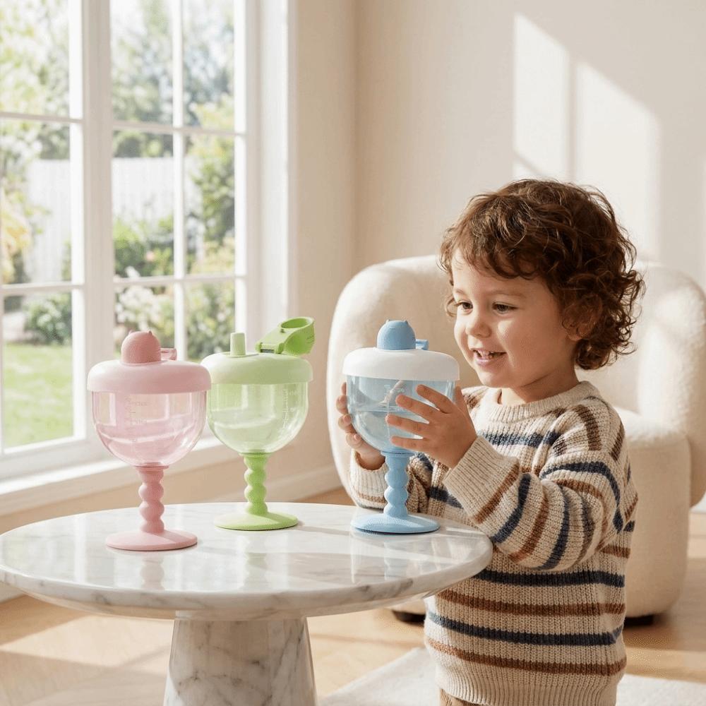 Leak-proof Learning Drinking Cup No-Spill High-heel Cup Durable Goblet Cup Family Use