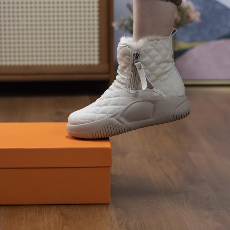 Fashion Waterproof Snow Boots Women's 2024 Winter Retro Fashion Plush Warm Ankle Boots Thicken Fur Soft sole Cotton Shoes Botas Mujer