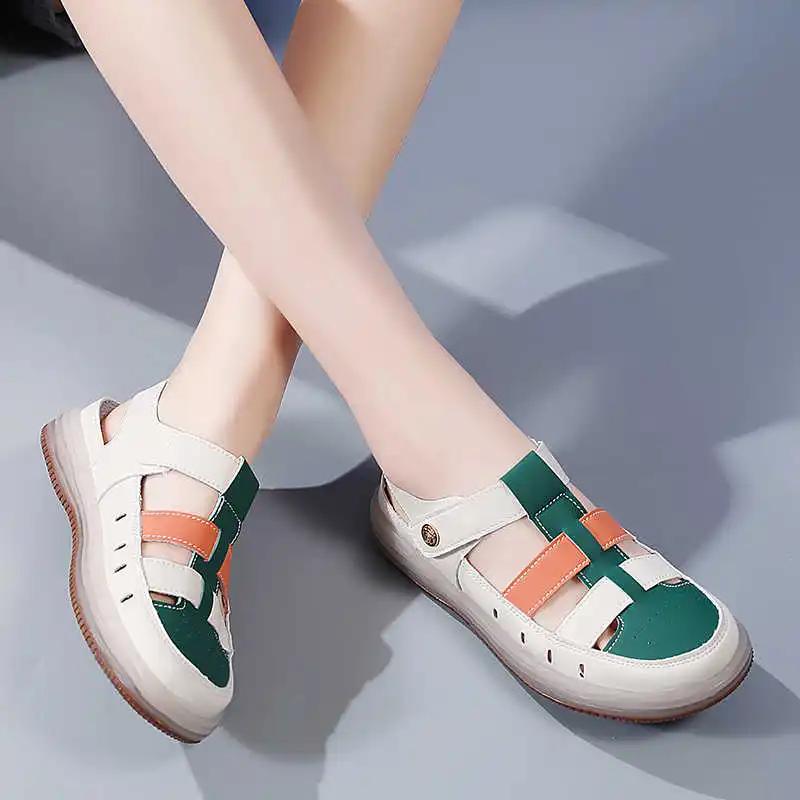 Fashion Round Foot Nonslip Grandma Shoes Slippers 48 Beach Sandals For Women Sneakers Sports Sapatilla Snekers Different Sapatenes