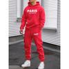 Mens Casual Hoodie Jogger Set With Letter Print Warm Fleece-Lined 2-Piece Outfit