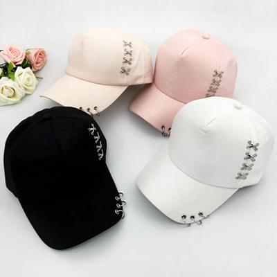 Kpop Hat Piercing Ring Baseball Cap reglabil Hip Hop Snapback Cap Fashion