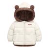 Kids Winter Fleece Lined Coat Cartoon Bear Ear Hooded Thick Warm Cotton Jacket For Boys Girls Zip Up Outerwear