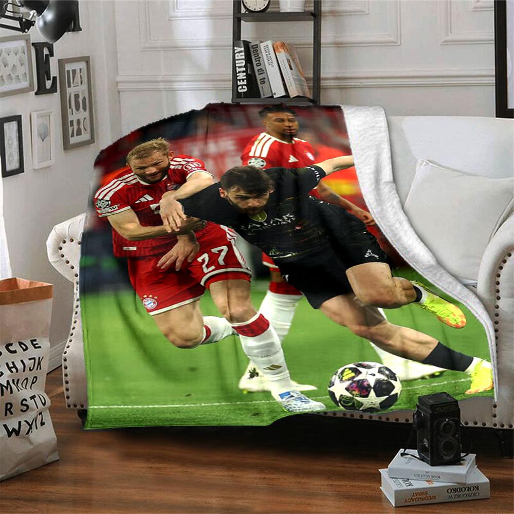 FC Bayern München Fußballspiel Flanelldecke, Fußballspieler Wettbewerb Druck Überwurfdecke, Weiche Warme Sofa Bettdecke, Fan Heim Geschenk