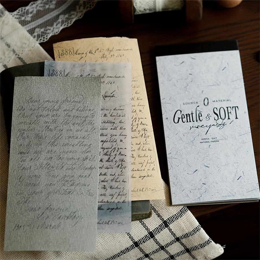 30pcs Gentle White Series Craft Paper, British Style Script & Numeric Symbols, Hand-Tearable for DIY Scrapbooking and Journaling, Scrapbooking Paper