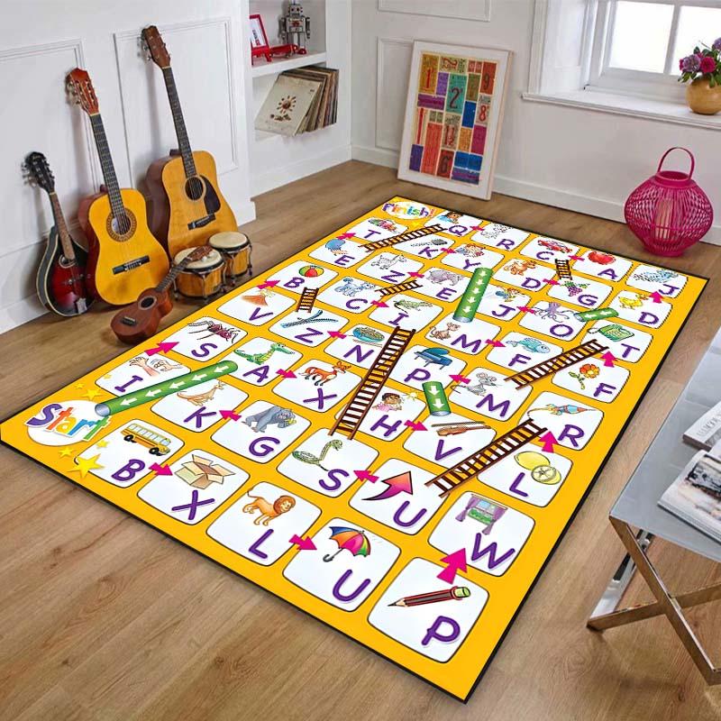 Game Snakes and Ladders Pattern Floor Rug Carpets Living Room Bedroom Bedside Bathroom Floor Mat Area Rug Kids Room Play Mat