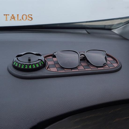 Πατάκι Αυτοκινήτου Πολλαπλών Λειτουργιών Αντιολισθητικό με Αριθμό Στάθμευσης για Προσωρινή Στάθμευση, Ταμπλό Αυτοκινήτου, Περιστρεφόμενη 360 Μοιρών Θήκη Κινητού Τηλεφώνου