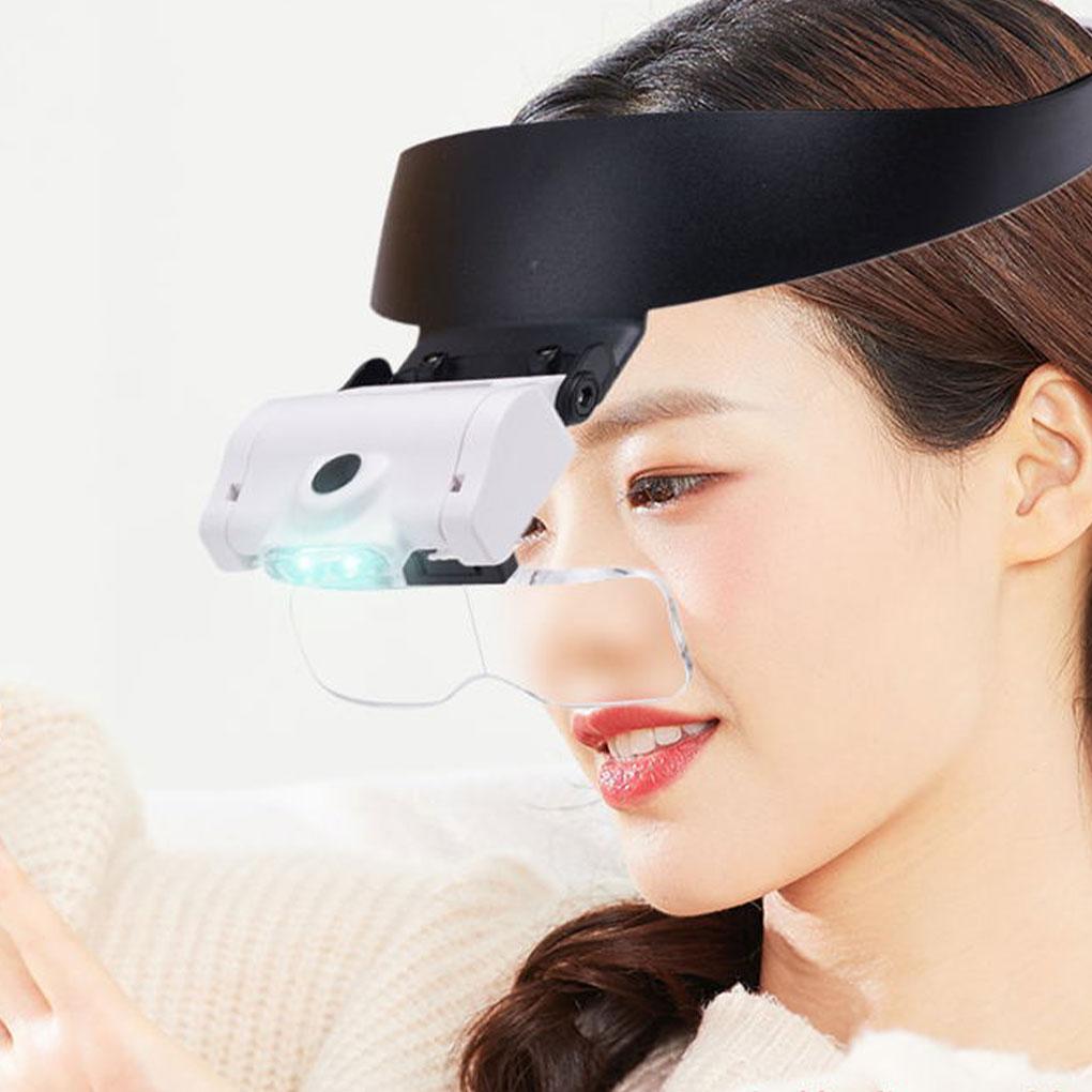 LED Lighted Loupe Headband Magnifying Glass - Wide Application Headband Magnifier Glasses with LED Lighted Acrylic